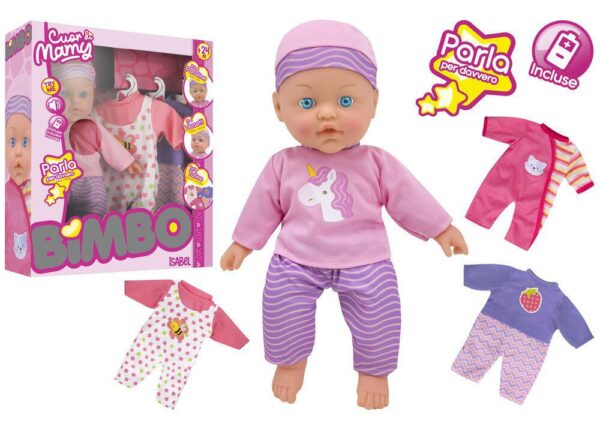BAMBOLA ISABEL 41 CM C/3 VESTITI B/O TRY ME ART.42485