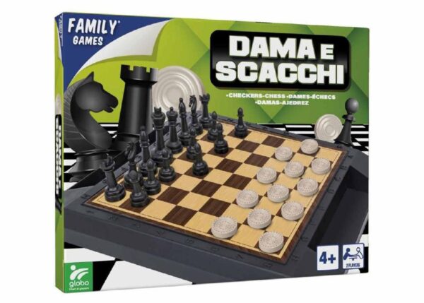 GIOCO DAMA SCACCHI IN LEGNO 2 IN 1 ART.43319