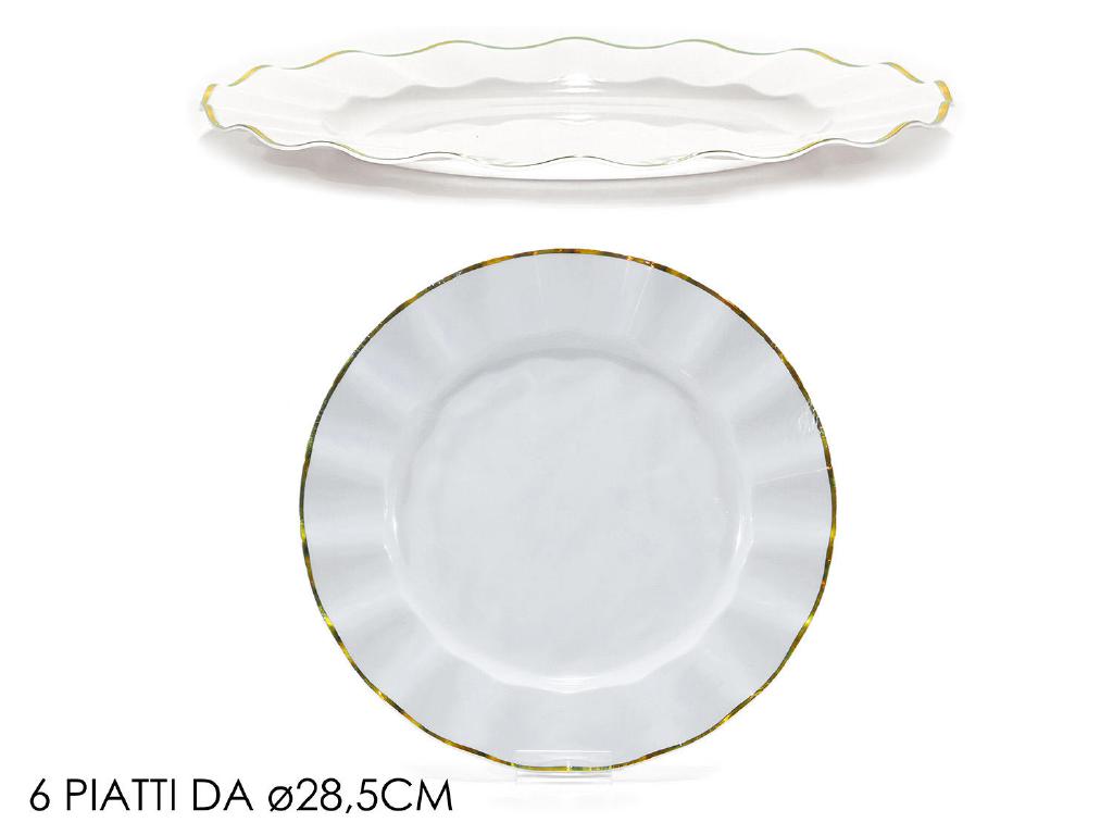 SET PIATTI 6 PZ 8.5CM BIANCO C/BORDO ORO ART.491944 SET PIATTI 6 PZ 8.5CM BIANCO C/BORDO ORO ART.491944