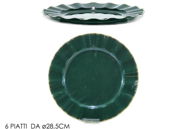 PIATTI SET 6 8.5CM VERD. SC. C/BOR. ORO ART.491959