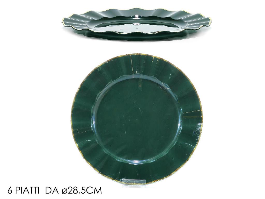 PIATTI SET 6 8.5CM VERD. SC. C/BOR. ORO ART.491959 PIATTI SET 6 8.5CM VERD. SC. C/BOR. ORO ART.491959