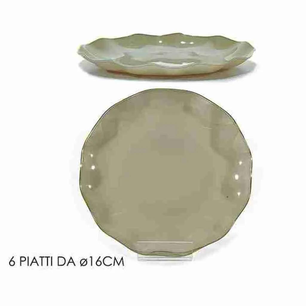 PIATTI SET 6 6CM TORTORA C/BORDO ORO ART.491962 PIATTI SET 6 6CM TORTORA C/BORDO ORO ART.491962