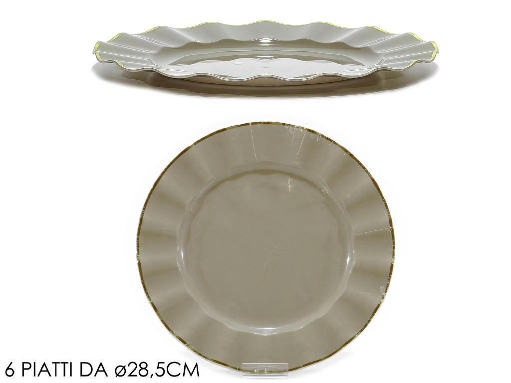 PIATTI SET 6 8.5CM TORTORA C/BORDO OR ART.491964 PIATTI SET 6 8.5CM TORTORA C/BORDO OR ART.491964