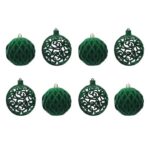 PALLE DI NATALE SET 6PZ VELVET VERDE SCURO 3ASS ART.302599