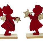 ANGELO IN LEGNO 15X10,3CM M.369-70 ROSSO 2ASS ART.69302010