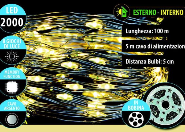 MICROLED SERIE 2000 LUCI 100+5M 8F.C.ARG U/E CALDO ART.25816877