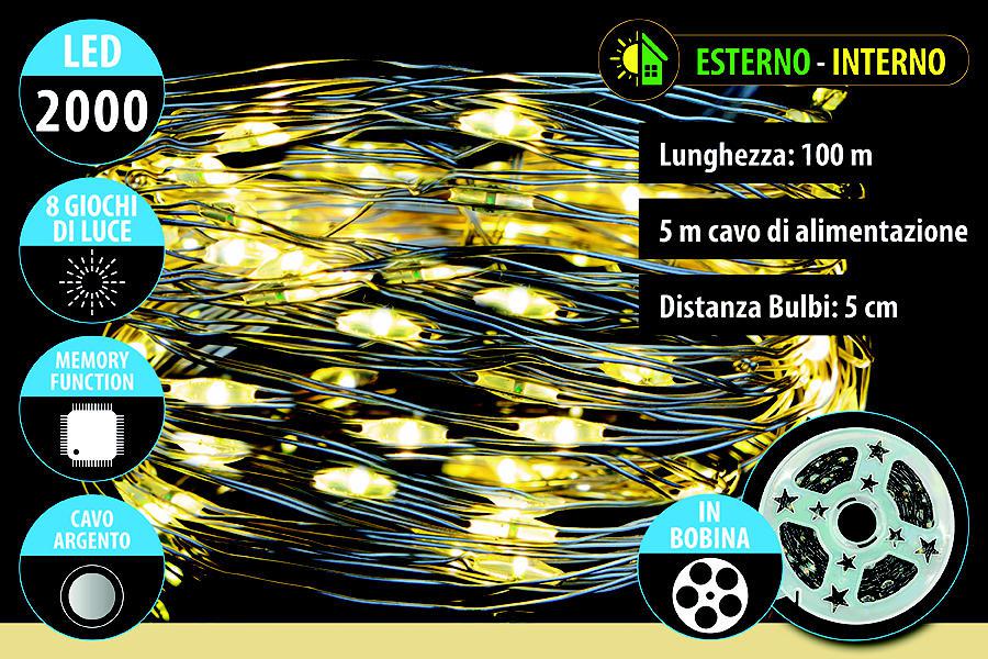 MICROLED SERIE 2000 LUCI 100+5M 8F.C.ARG U/E CALDO ART.25816877 MICROLED SERIE 2000 LUCI 100+5M 8F.C.ARG U/E CALDO ART.25816877