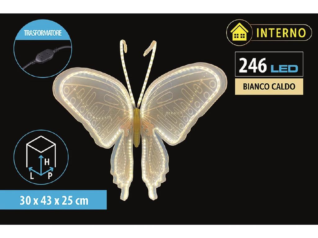 FARFALLA C/246LED BIANCO CALDO 30X43X25CM ART.7103043 FARFALLA C/246LED BIANCO CALDO 30X43X25CM ART.7103043