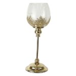 PORTACANDELA METALLO+VETRO 12,5X37CM M.029 ORO ART.6862112