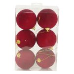 PALLE DI NATALE IN VELLUTO SET/6PZ 8 CM BORDEAUX ART.41053978