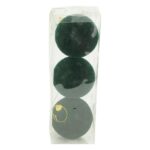 PALLE DI NATALE IN VELLUTO SET/3PZ 10CM VERDE SCURO ART.41053984