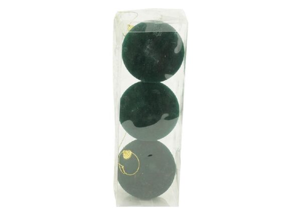 PALLE DI NATALE IN VELLUTO SET/3PZ 10CM VERDE SCURO ART.41053984