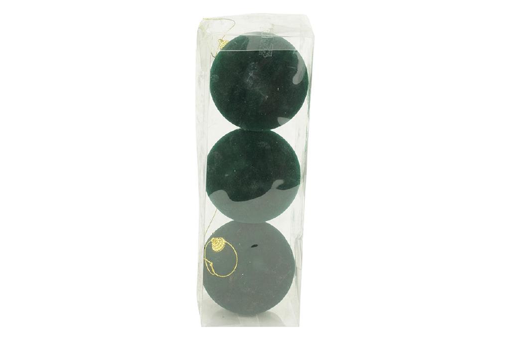 PALLE DI NATALE IN VELLUTO SET/3PZ 10CM VERDE SCURO ART.41053984 PALLE DI NATALE IN VELLUTO SET/3PZ 10CM VERDE SCURO ART.41053984