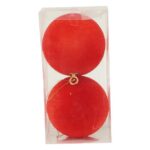 PALLE DI NATALE IN VELLUTO SET/2PZ 12CM ROSSO ART.41053985