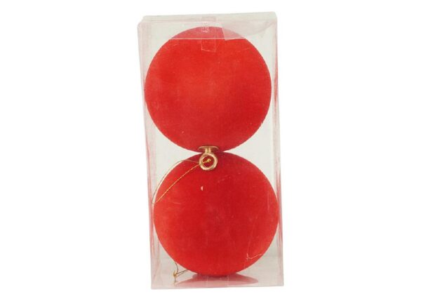 PALLE DI NATALE IN VELLUTO SET/2PZ 12CM ROSSO ART.41053985