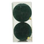 PALLE DI NATALE IN VELLUTO SET/2PZ 12CM VERDE SCURO ART.41053988