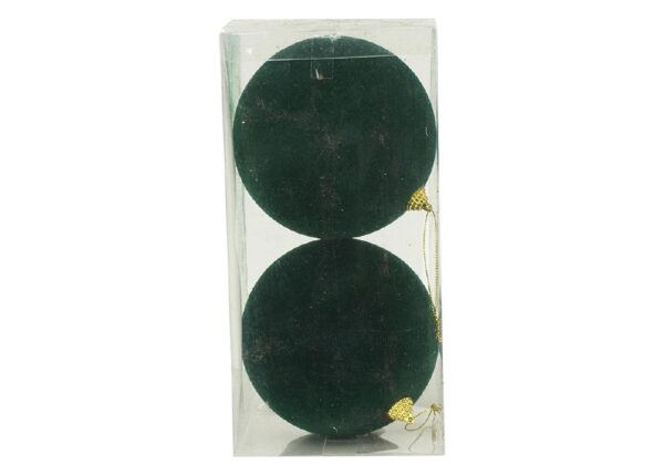 PALLE DI NATALE IN VELLUTO SET/2PZ 12CM VERDE SCURO ART.41053988