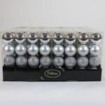 PALLE DI NATALE PLASTICA ARGENTO LUCIDO 5CM 12PZ