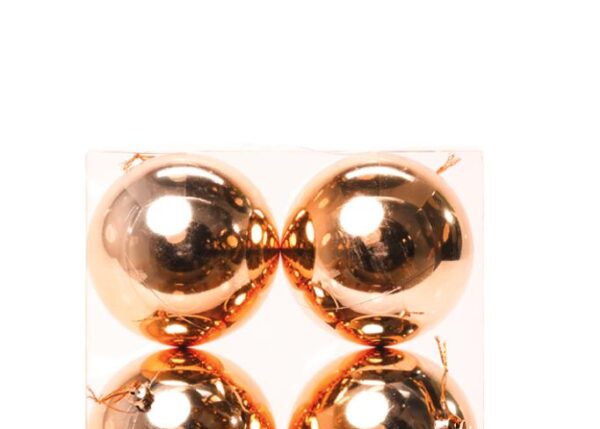 PALLE DI NATALE PLASTICA ORO LUCIDE 10CM - 4PZ
