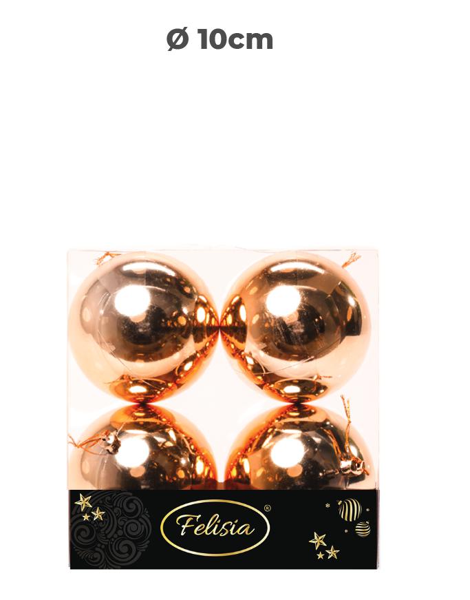 PALLE DI NATALE PLASTICA ORO LUCIDE 10CM - 4PZ PALLE DI NATALE PLASTICA ORO LUCIDE 10CM - 4PZ