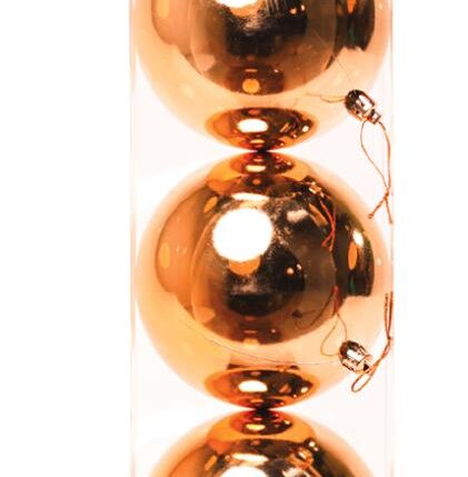 PALLE DI NATALE PLASTICA ORO LUCIDE 12CM - 3PZ