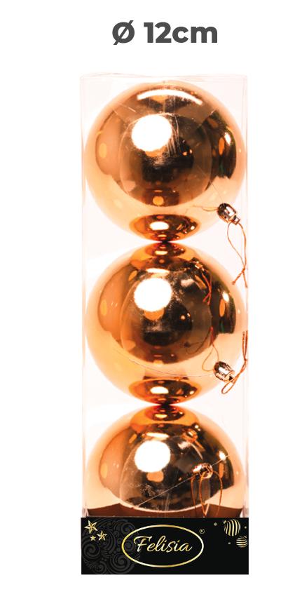 PALLE DI NATALE PLASTICA ORO LUCIDE 12CM - 3PZ PALLE DI NATALE PLASTICA ORO LUCIDE 12CM - 3PZ