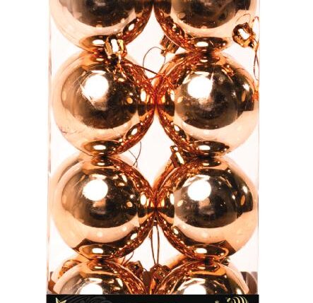 PALLE DI NATALE PLASTICA ORO LUCIDE 6CM - 16PZ