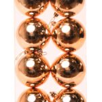 PALLE DI NATALE PLASTICA ORO LUCIDE 8CM - 8PZ