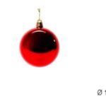 PALLA DI NATALE PLASTICA ROSSA LUCIDA 15CM