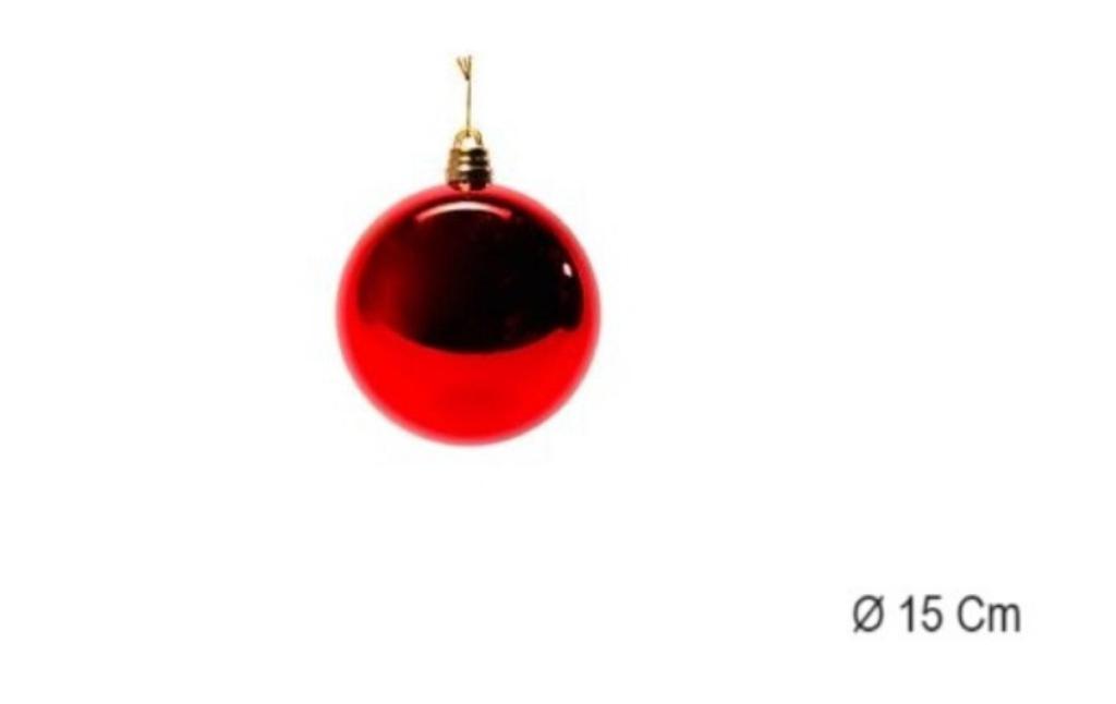 PALLA DI NATALE PLASTICA ROSSA LUCIDA 15CM PALLA DI NATALE PLASTICA ROSSA LUCIDA 15CM