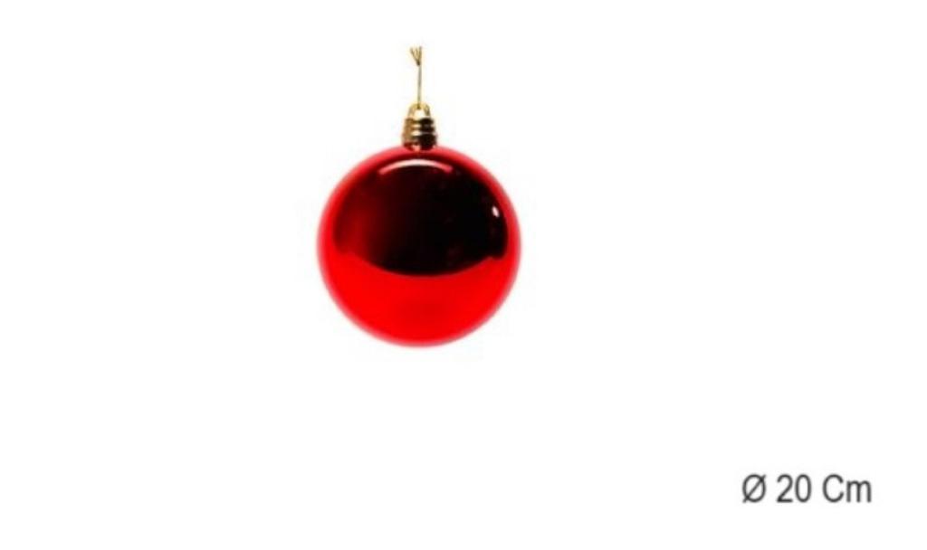 PALLA DI NATALE PLASTICA ROSSA LUCIDA 20CM PALLA DI NATALE PLASTICA ROSSA LUCIDA 20CM