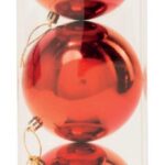 PALLE DI NATALE PLASTICA ROSSE LUCIDE 12CM - 3PZ