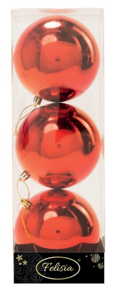 PALLE DI NATALE PLASTICA ROSSE LUCIDE 12CM - 3PZ PALLE DI NATALE PLASTICA ROSSE LUCIDE 12CM - 3PZ