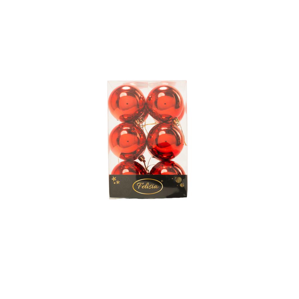 PALLE DI NATALE PLASTICA ROSSE LUCIDE 7CM - 12PZ PALLE DI NATALE PLASTICA ROSSE LUCIDE 7CM - 12PZ