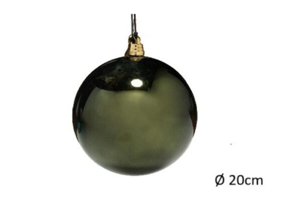 PALLE DI NATALE PLASTICA VERDE ALBERO LUCIDA 20CM