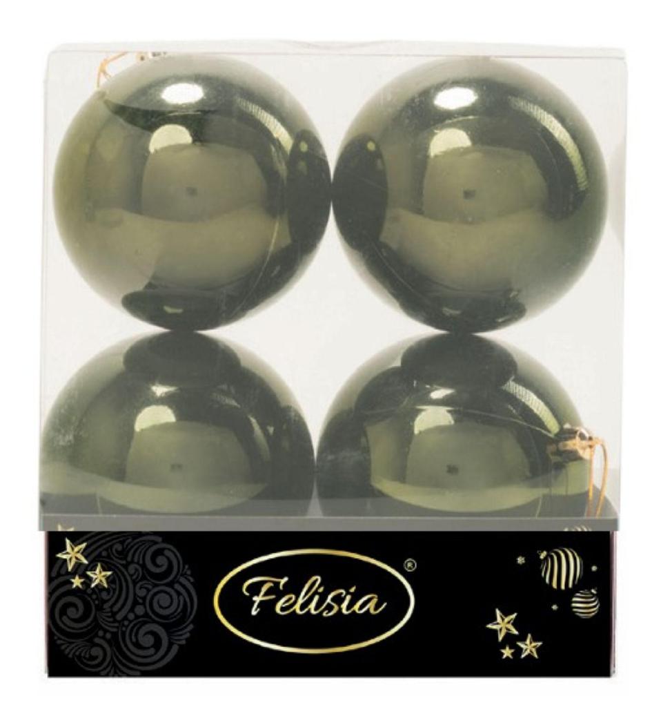 PALLE DI NATALE PLASTICA VERDE ALBERO LUCIDE 10CM - 4PZ PALLE DI NATALE PLASTICA VERDE ALBERO LUCIDE 10CM - 4PZ