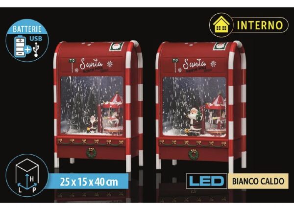 CASSETTA POSTALE LED+MUS+NEV+MOV 25X15X40 D2 2 ASS. USB+BAT ART.6965066