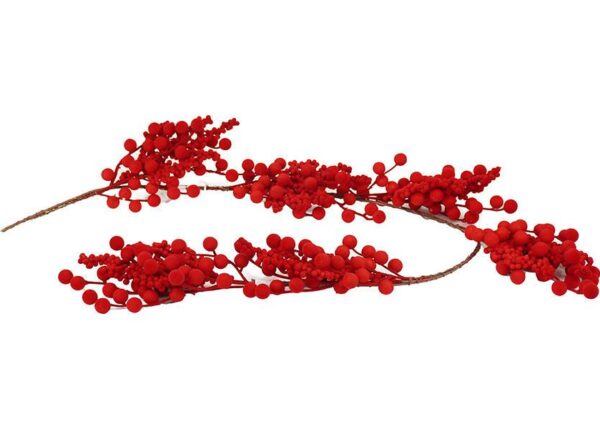 FESTONE BACCHE VELLUTO 125CM M.TY88-Y123Y3-1G ROSSO ART.50557600