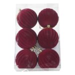 PALLE DI NATALE IN VELLUTO SET/6PZ 8 CM BORDEAUX ART.407227037