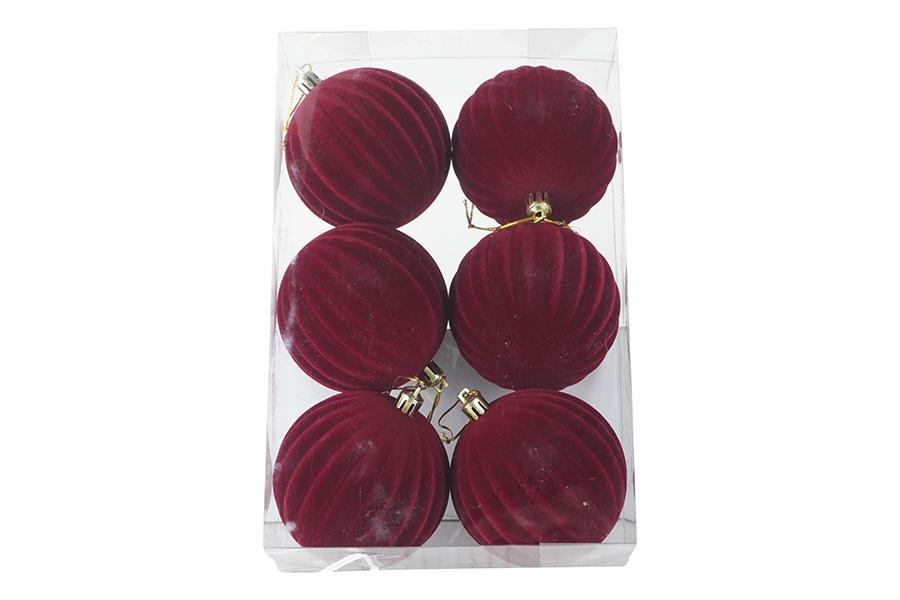 PALLE DI NATALE IN VELLUTO SET/6PZ 8 CM BORDEAUX ART.407227037 PALLE DI NATALE IN VELLUTO SET/6PZ 8 CM BORDEAUX ART.407227037