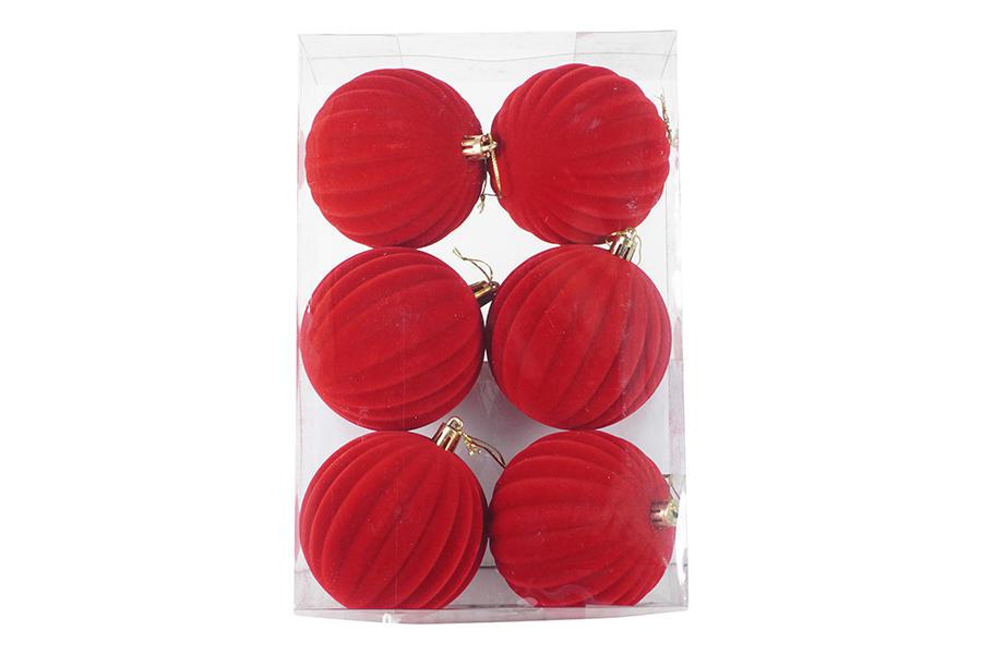 PALLE DI NATALE IN VELLUTO SET/6PZ 8 CM M.74 ROSSO ART.407227038 PALLE DI NATALE IN VELLUTO SET/6PZ 8 CM M.74 ROSSO ART.407227038