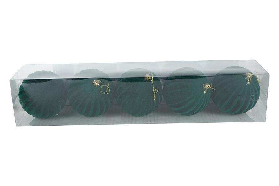 PALLE DI NATALE IN VELLUTO SET/5PZ 10 CM VERDE SCURO ART.407227040 PALLE DI NATALE IN VELLUTO SET/5PZ 10 CM VERDE SCURO ART.407227040