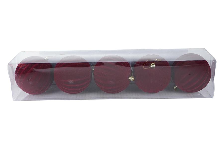 PALLE DI NATALE IN VELLUTO SET/5PZ 10 CM BORDEAUX ART.407227041 PALLE DI NATALE IN VELLUTO SET/5PZ 10 CM BORDEAUX ART.407227041