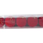 PALLE DI NATALE IN VELLUTO SET/5PZ 10 CM ROSSO ART.407227042