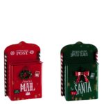 DECORAZIONE CASSETTA POSTALE FERRO NATALE ASS.2COL. 24X12XH35 ART.118583