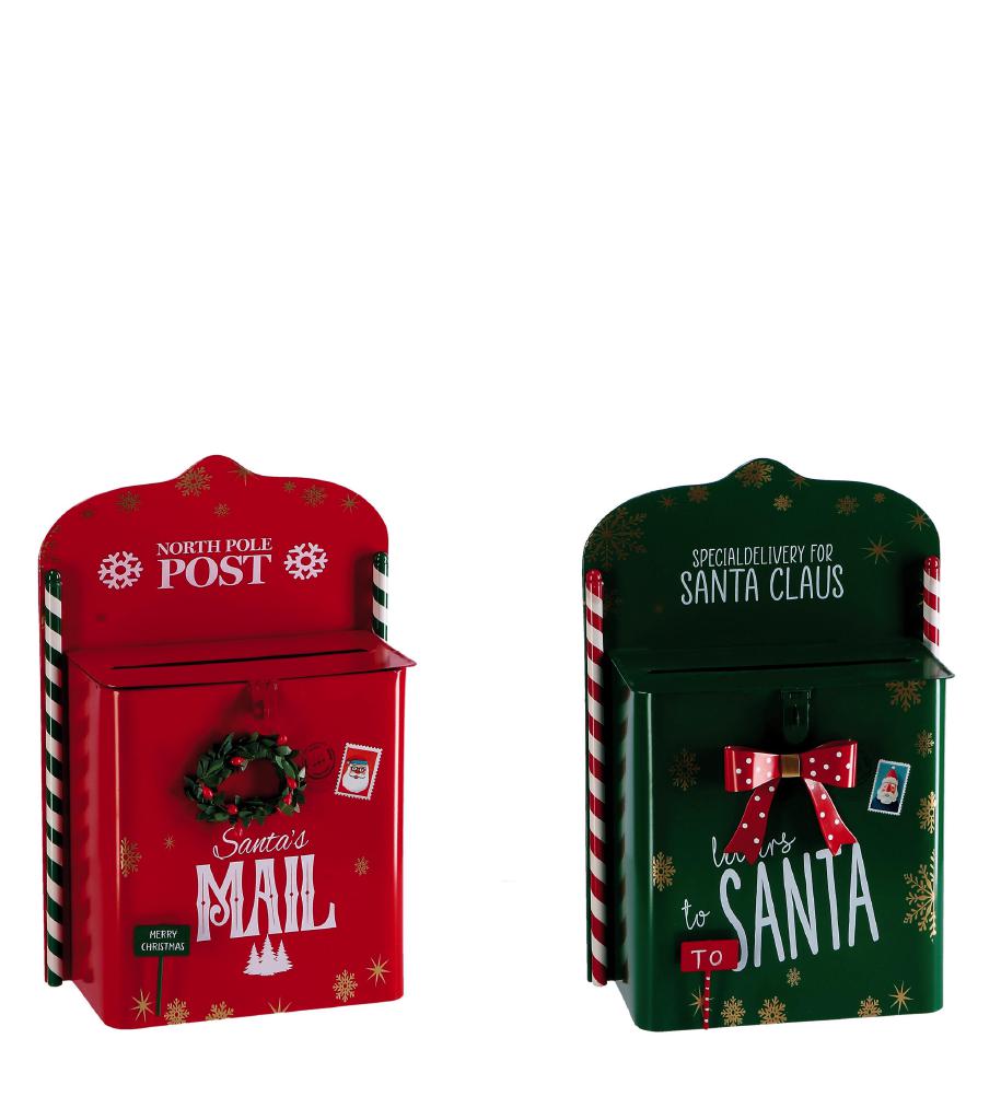 DECORAZIONE CASSETTA POSTALE FERRO NATALE ASS.2COL. 24X12XH35 ART.118583 DECORAZIONE CASSETTA POSTALE FERRO NATALE ASS.2COL. 24X12XH35 ART.118583