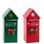 DECORAZIONE CASSETTA POSTALE FERRO NATALE ASS.2COL 18X20XH40 ART.118584