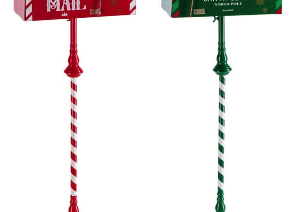 DECORAZIONE CASSETTA POSTALE FERRO NATALE ASS.2COL. 33X18XH103 ART.118585