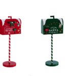 DECORAZIONE CASSETTA POSTALE FERRO NATALE ASS.2COL. 23X10XH52 ART.118586