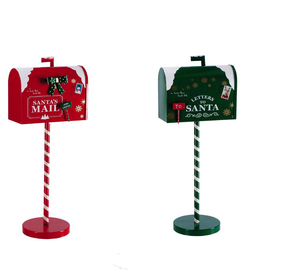 DECORAZIONE CASSETTA POSTALE FERRO NATALE ASS.2COL. 23X10XH52 ART.118586 DECORAZIONE CASSETTA POSTALE FERRO NATALE ASS.2COL. 23X10XH52 ART.118586